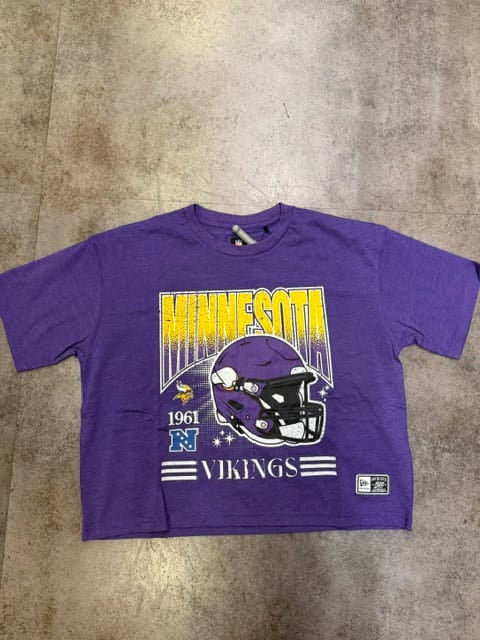 New Era Shirts Adult Minnesota Vikings New Era H3 Crop T-Shirt - Women's