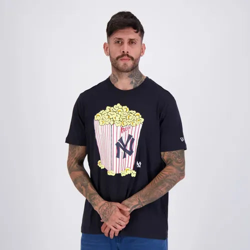 New Era Shirts Adult MLB New York Yankees Navy Popcorn Tee