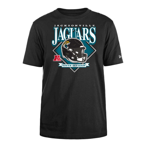 Jacksonville Jaguars New Era Black Bold Helmet T-Shirt - Men's