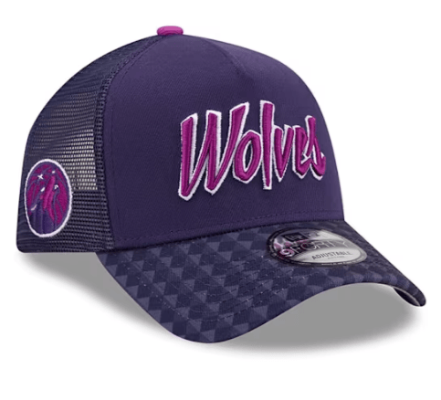 New Era Snapback Hat Adjustable / Purple Adult Minnesota Timberwolves New Era Purple 2025-26 City Edition A-Frame 9FORTY Adjustable Hat - Men's