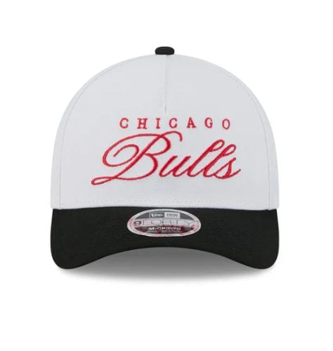 Adult Chicago Bulls New Era White 2025 NBA Draft M-Crown A-Frame 9FORTY Adjustable Hat - Men's