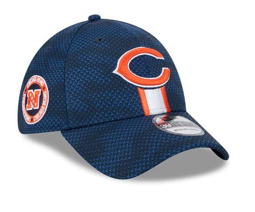 New Era Snapback Hat Adult Chicago Bears New Era Navy 2024 Sideline 39THIRTY Flex Hat - Men's