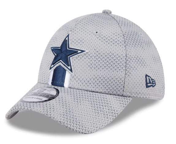 New Era Snapback Hat Adult Dallas Cowboys New Era Gray 2024 Sideline 39THIRTY Flex Hat - Men's