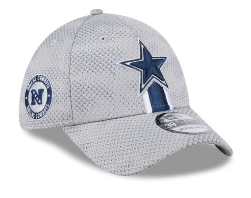 New Era Snapback Hat Adult Dallas Cowboys New Era Gray 2024 Sideline 39THIRTY Flex Hat - Men's