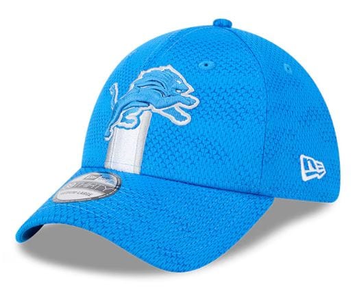 New Era Snapback Hat Adult Detroit Lions New Era Blue 2024 Sideline 39THIRTY Flex Hat - Men's