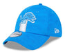 New Era Snapback Hat Adult Detroit Lions New Era Blue 2024 Sideline 39THIRTY Flex Hat - Men's