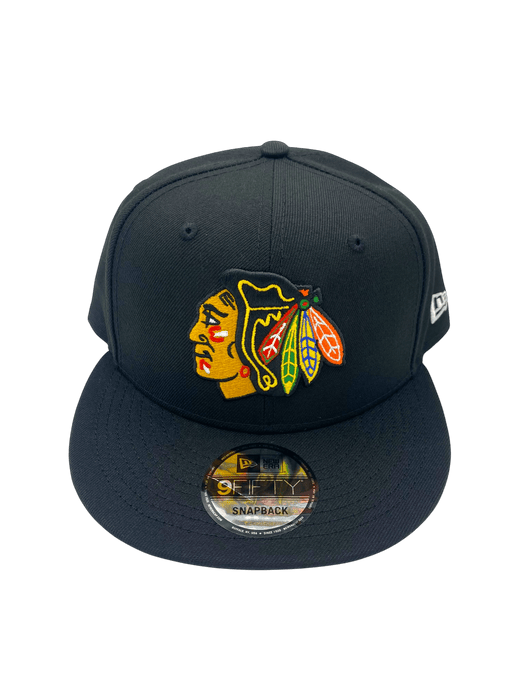 New Era Snapback Hat OSFM / Black Adult Chicago Blackhawks New Era Black NHL 9FIFTY Snapback Hat - Men's