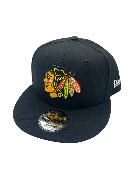 New Era Snapback Hat OSFM / Black Adult Chicago Blackhawks New Era Black NHL 9FIFTY Snapback Hat - Men's