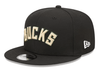 New Era Snapback Hat OSFM / Black Adult Milwaukee Bucks New Era Black NBA Statement 9FIFTY Snapback Hat - Men's