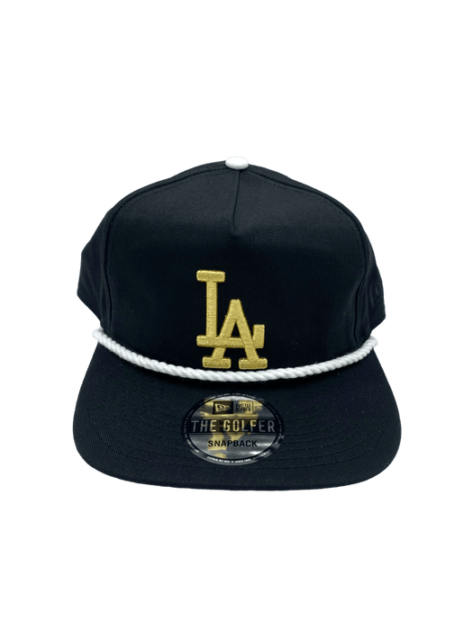 Los Angeles Dodgers New Era Black/Gold Golfer Adjustable Snapback Hat