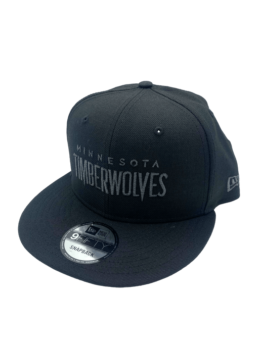 Minnesota Timberwolves New Era Black and White Custom Script 9FIFTY Adjustable Snapback Hat