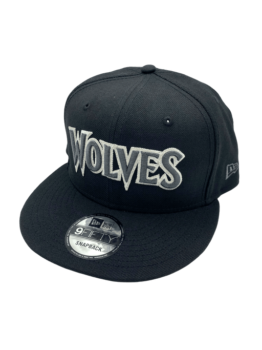 New Era Snapback Hat OSFM / Black Minnesota Timberwolves New Era Black Basic Custom 9FIFTY Adjustable Snapback Hat