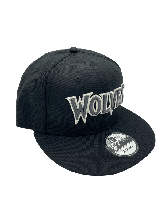 New Era Snapback Hat OSFM / Black Minnesota Timberwolves New Era Black Basic Custom 9FIFTY Adjustable Snapback Hat