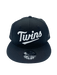 New Era Snapback Hat OSFM / Black Minnesota Twins New Era Black and White Custom T Script 9FIFTY Adjustable Snapback Hat