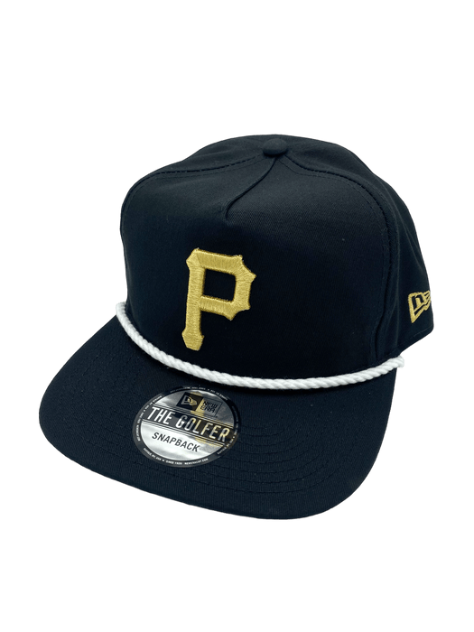 New Era Snapback Hat OSFM / Black Pittsburgh Pirates New Era Black/Gold Golfer Adjustable Snapback Hat