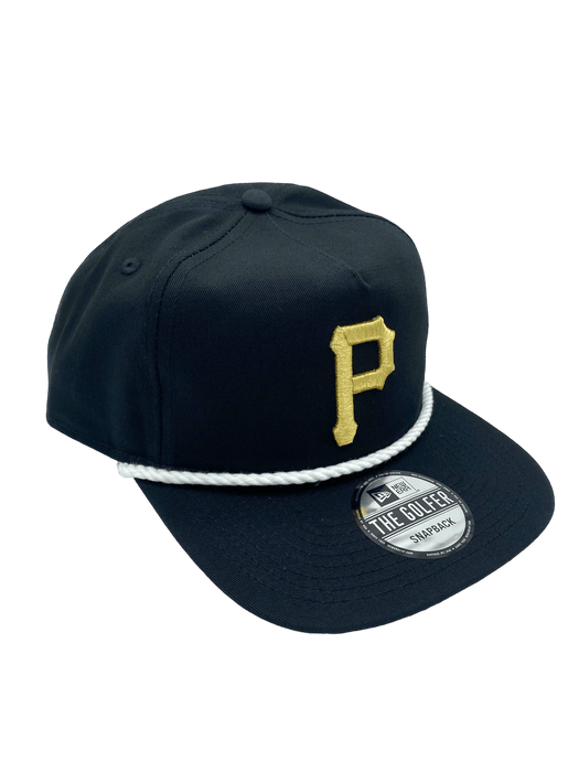 New Era Snapback Hat OSFM / Black Pittsburgh Pirates New Era Black/Gold Golfer Adjustable Snapback Hat