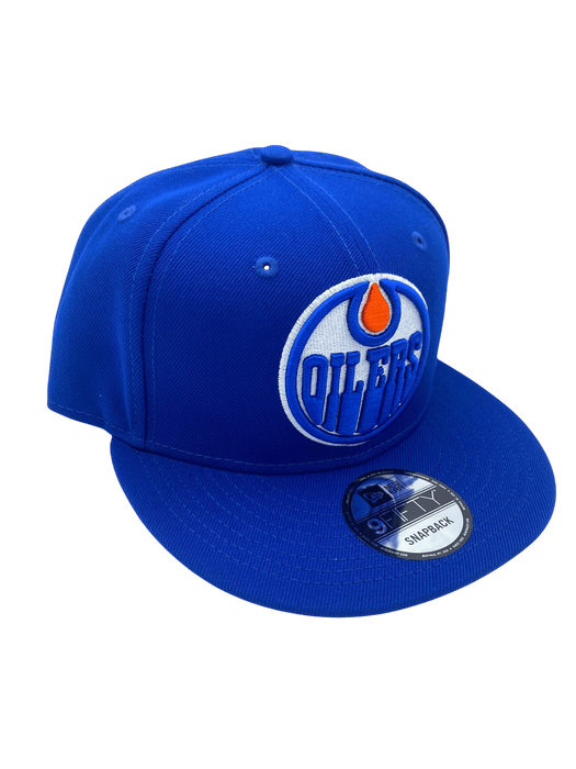 New Era Snapback Hat OSFM / Blue Adult Edmonton Oilers New Era Blue NHL 9FIFTY Snapback Hat - Men's