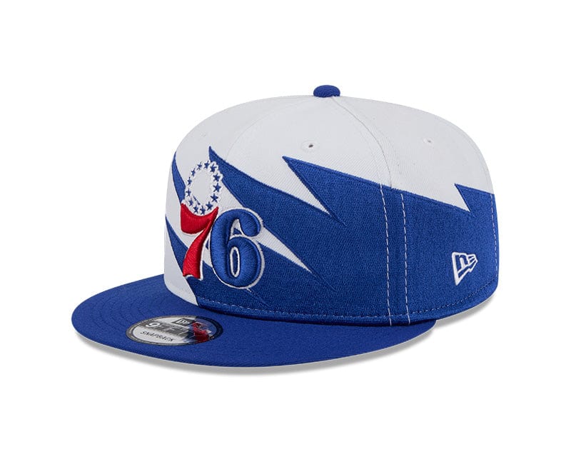 Adult Philadelphia 76ers New Era Blue NBA Jagged 9FIFTY Snapback Hat - Men's
