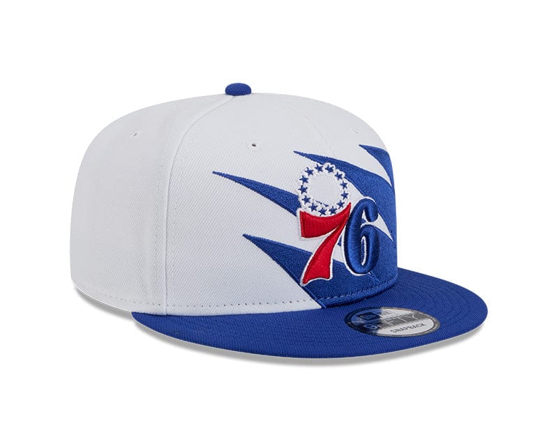 Adult Philadelphia 76ers New Era Blue NBA Jagged 9FIFTY Snapback Hat - Men's