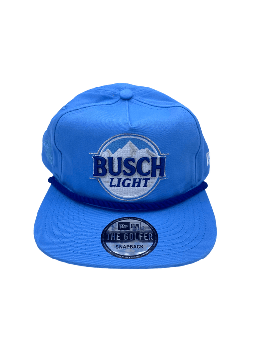 New Era Snapback Hat OSFM / Blue Busch Light #4 New Era Custom Blue Golfer Adjustable Snapback Hat