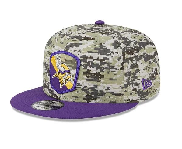 New Era Snapback Hat OSFM / Camo Minnesota Vikings New Era 2023 Salute to Service Camo Side Patch 9FIFTY Snapback Hat