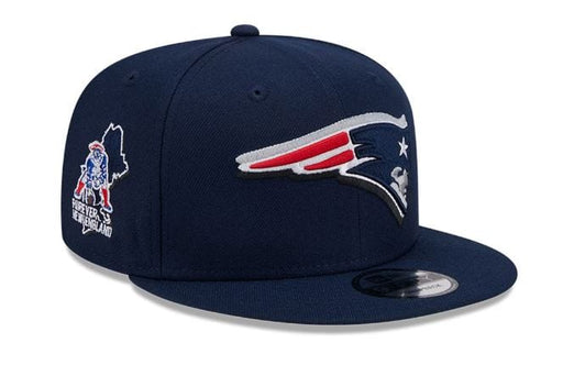 New Era Snapback Hat OSFM / Navy New England Patriots New Era 2024 NFL Draft Navy 9FIFTY Side Patch Snapback Hat - Men's