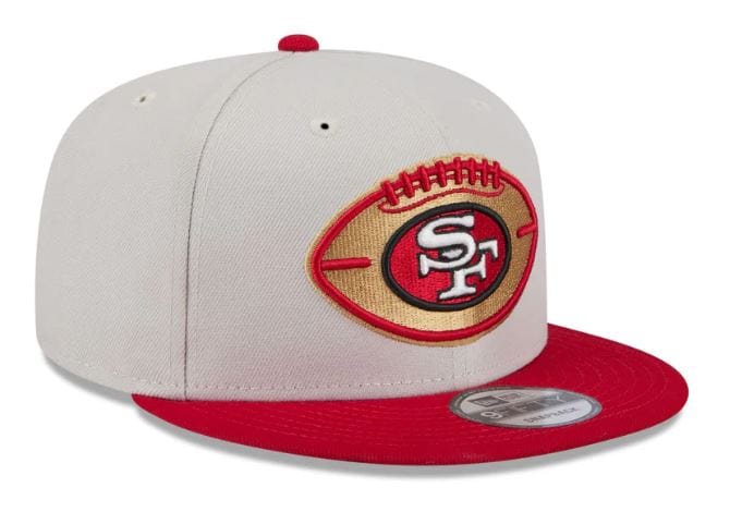 Adult San Francisco 49ers New Era Stone/Red 2024 Historic Sideline 9FIFTY Snapback Hat - Men's