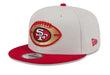 Adult San Francisco 49ers New Era Stone/Red 2024 Historic Sideline 9FIFTY Snapback Hat - Men's