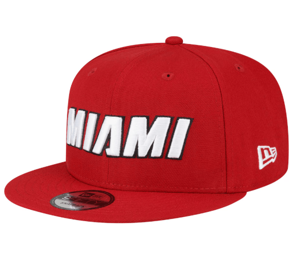 New Era Snapback Hat OSFM / Red Adult Miami Heat New Era Red NBA Statement 9FIFTY Snapback Hat - Men's