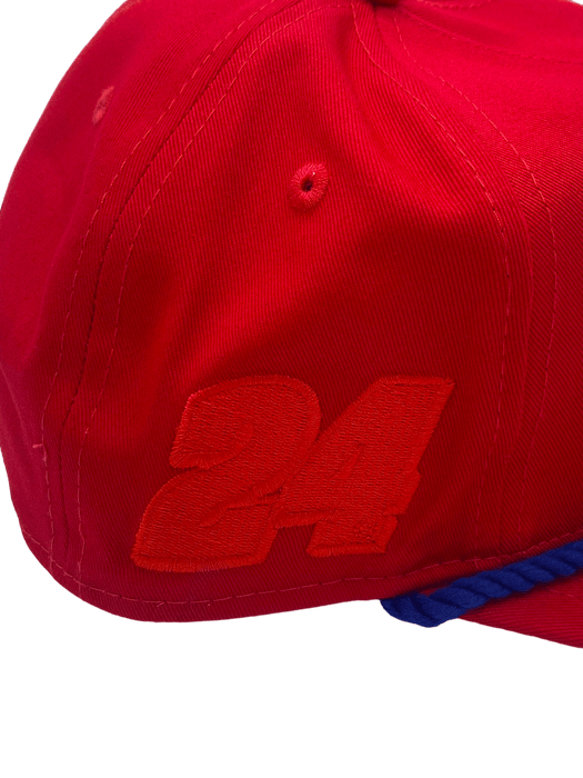 New Era Snapback Hat OSFM / Red Dupont #24 New Era Custom Red Golfer Adjustable Snapback Hat