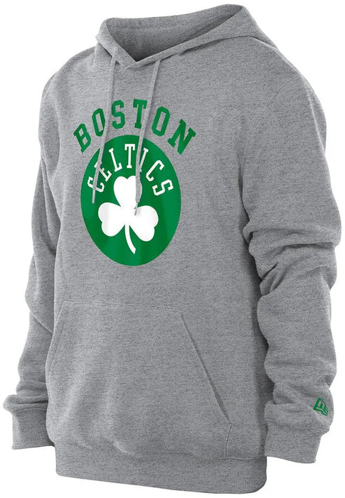 New Era Sweatshirts Adult Boston Celtics New Era Gray Big Logo Hooded Sweatshirt - Men's