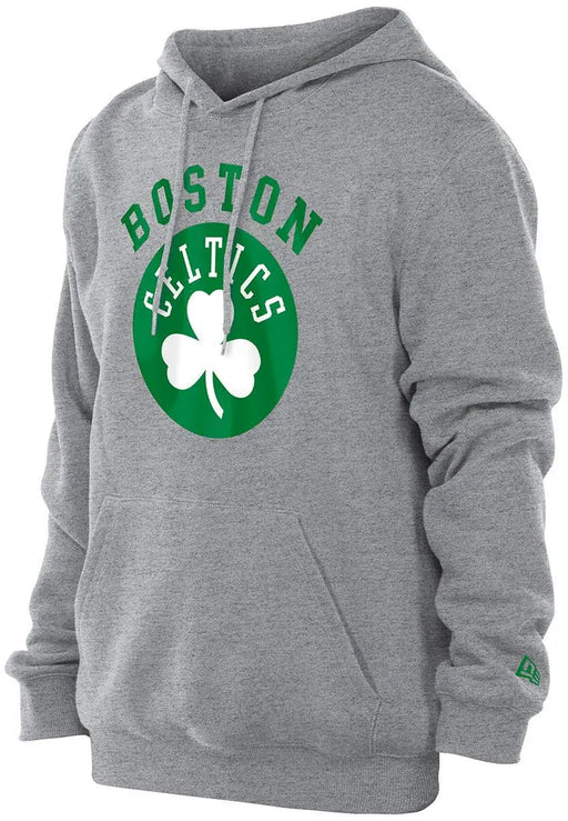 New Era Sweatshirts Adult Boston Celtics New Era Gray Big Logo Hooded Sweatshirt - Men's