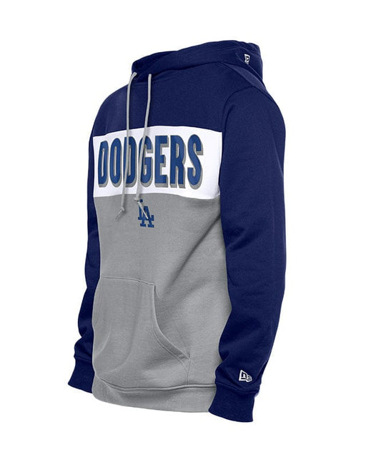 New Era Sweatshirts Adult Los Angeles Dodgers New Era Navy/Gray Tri Color Embroidered Hooded Sweatshirt - Men's