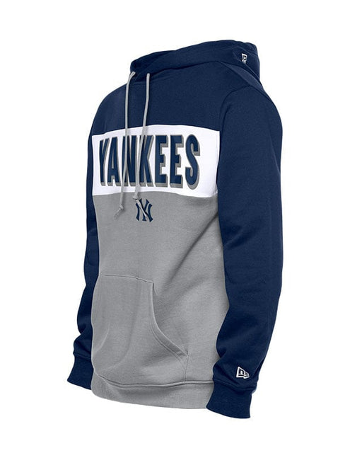 New Era Sweatshirts Adult New York Yankees New Era Navy/Gray Tri Color Embroidered Hooded Sweatshirt - Men's