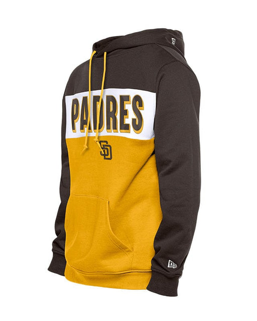 New Era Sweatshirts Adult San Diego Padres New Era Brown/Gold Tri Color Embroidered Hooded Sweatshirt - Men's