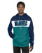 Adult Seattle Mariners New Era Navy/Teal Tri Color Embroidered Hooded Sweatshirt - Men's