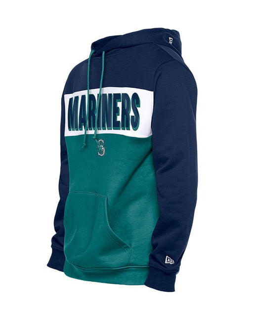 New Era Sweatshirts Adult Seattle Mariners New Era Navy/Teal Tri Color Embroidered Hooded Sweatshirt - Men's