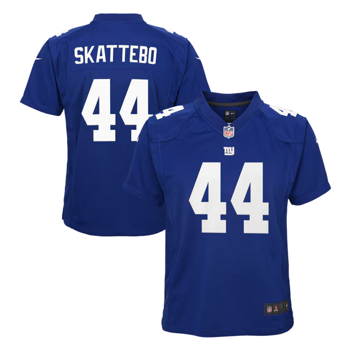 Youth Cam Skattebo New York Giants Nike Blue Game Jersey