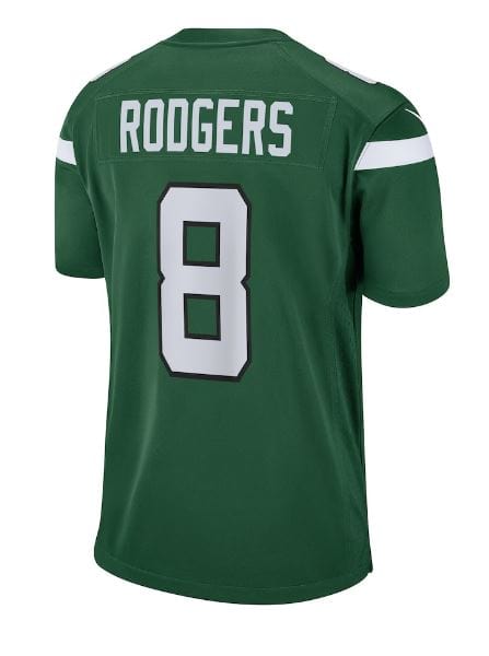 Aaron Rodgers New York Jets Nike Green Game Men's Jersey, M / Green