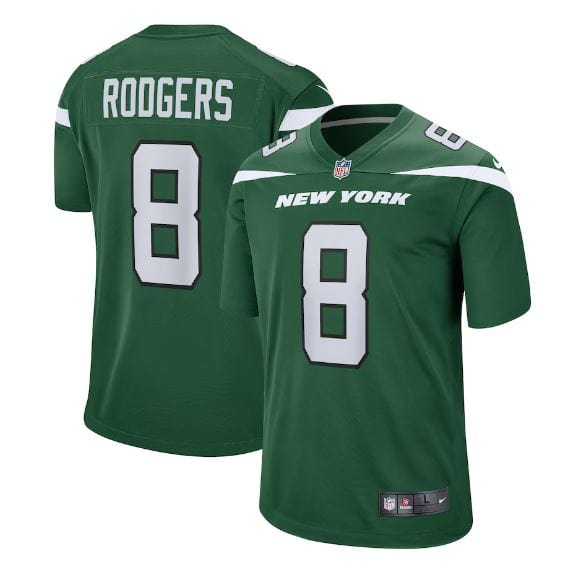 Aaron Rodgers New York Jets Nike Green Game Jersey - Men's