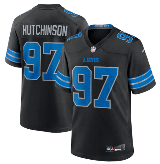 Nike Adult Jersey Adult Aidan Hutchinson Detroit Lions Nike Black Alternate Game Jersey - Men's