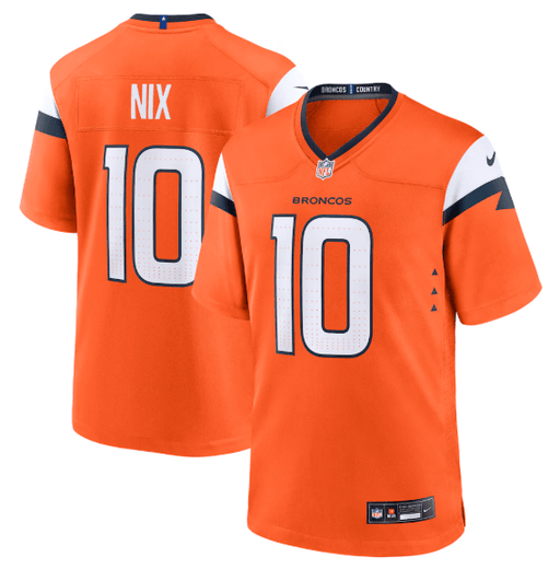 Nike Adult Jersey Adult Bo Nix Denver Broncos Nike Orange Game Jersey - Men's
