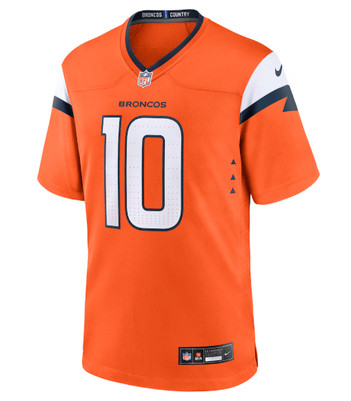 Nike Adult Jersey Adult Bo Nix Denver Broncos Nike Orange Game Jersey - Men's