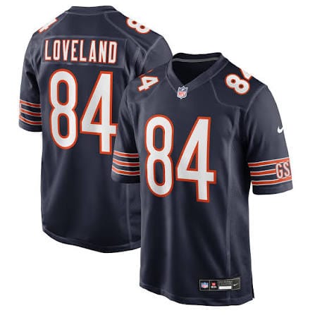 Nike Adult Jersey Adult Colston Loveland Chicago Bears NFL Nike Navy Game Jersey - Men's