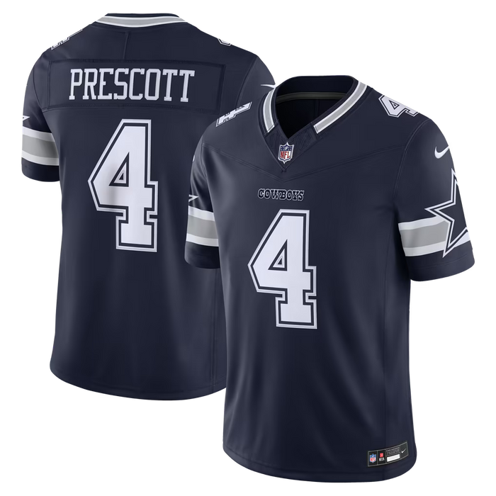 Nike Adult Jersey Adult Dallas Cowboys Dak Prescott Nike Navy Team Vapor F.U.S.E. Stitched Limited Jersey-Men's