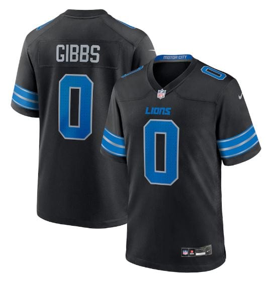 Adult Jahmyr Gibbs Detroit Lions Nike Black Alternate Game Jersey - Men's