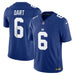 Nike Adult Jersey Adult Jaxson Dart New York Giants Nike Blue FUSE Limited Stitched Jersey - Men's