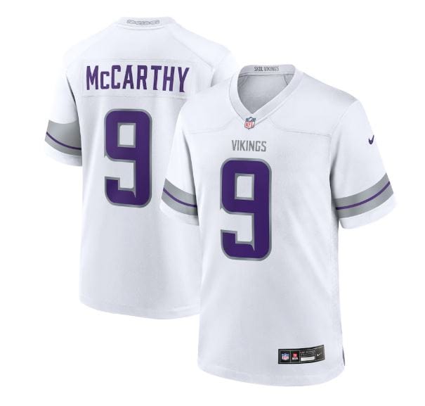 Adult JJ McCarthy Minnesota Vikings NFL Nike White Winter Warrior Game Jersey - Men's
