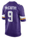 Adult JJ McCarthy Minnesota Vikings Nike Purple Game Jersey - Men's