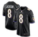 Adult Lamar Jackson Baltimore Ravens Nike Black Game Jersey - Men's